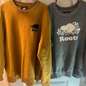 Lot of 2 roots unisex sweatshirts classic extra large large great condition XL